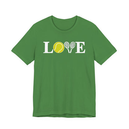 Tennis Love T-Shirt — 'LOVE' with Tennis Ball & Rackets