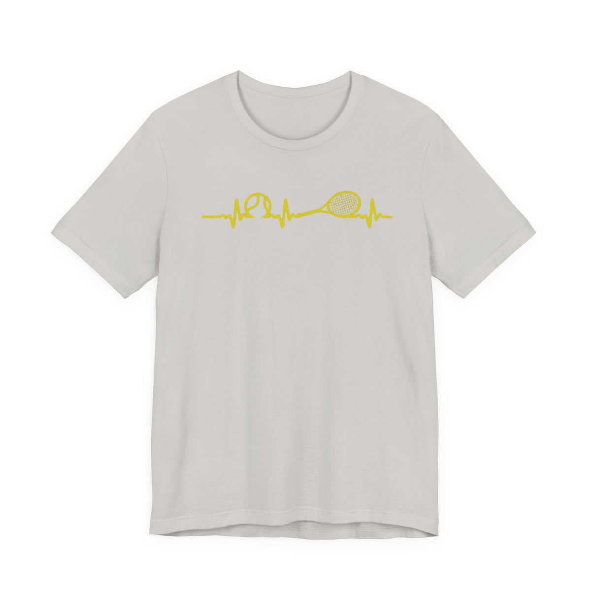 Tennis Heartbeat Tee — Minimal Tennis Racket ECG Graphic T-Shirt
