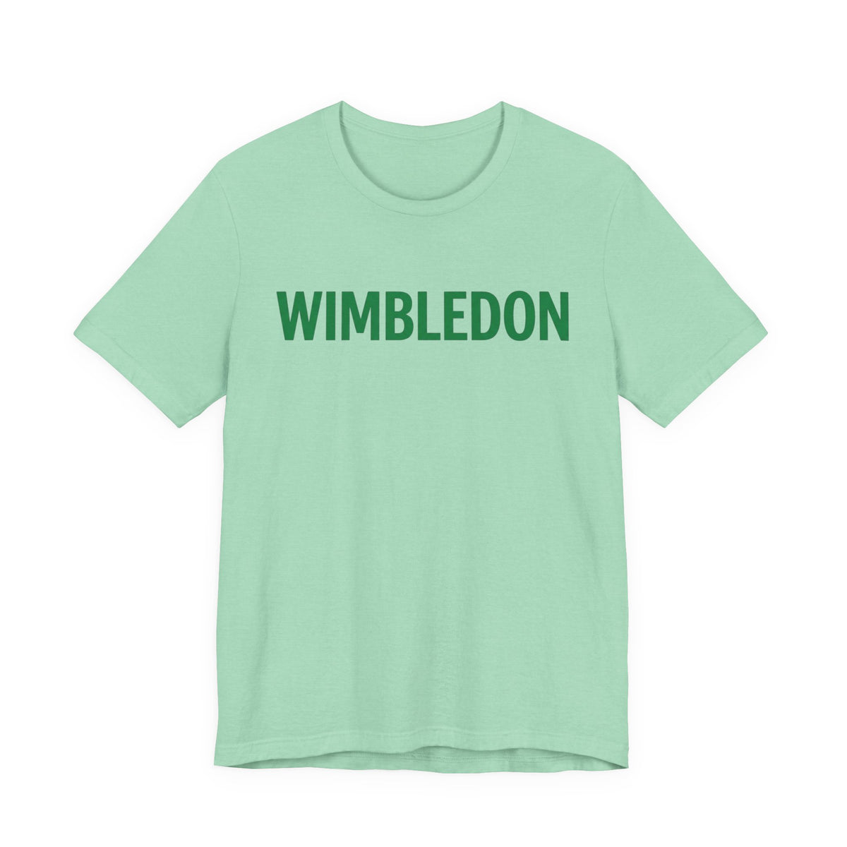 Wimbledon Classic Logo Tee — Green Text Tennis T‑Shirt