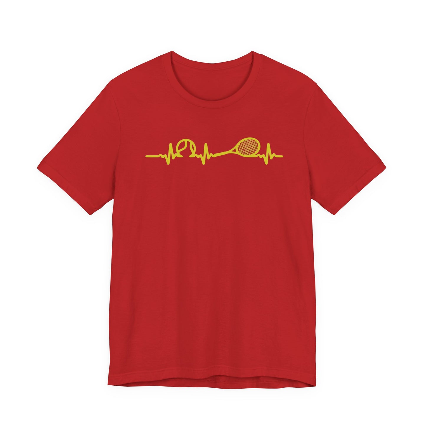 Tennis Heartbeat Tee — Minimal Tennis Racket ECG Graphic T-Shirt
