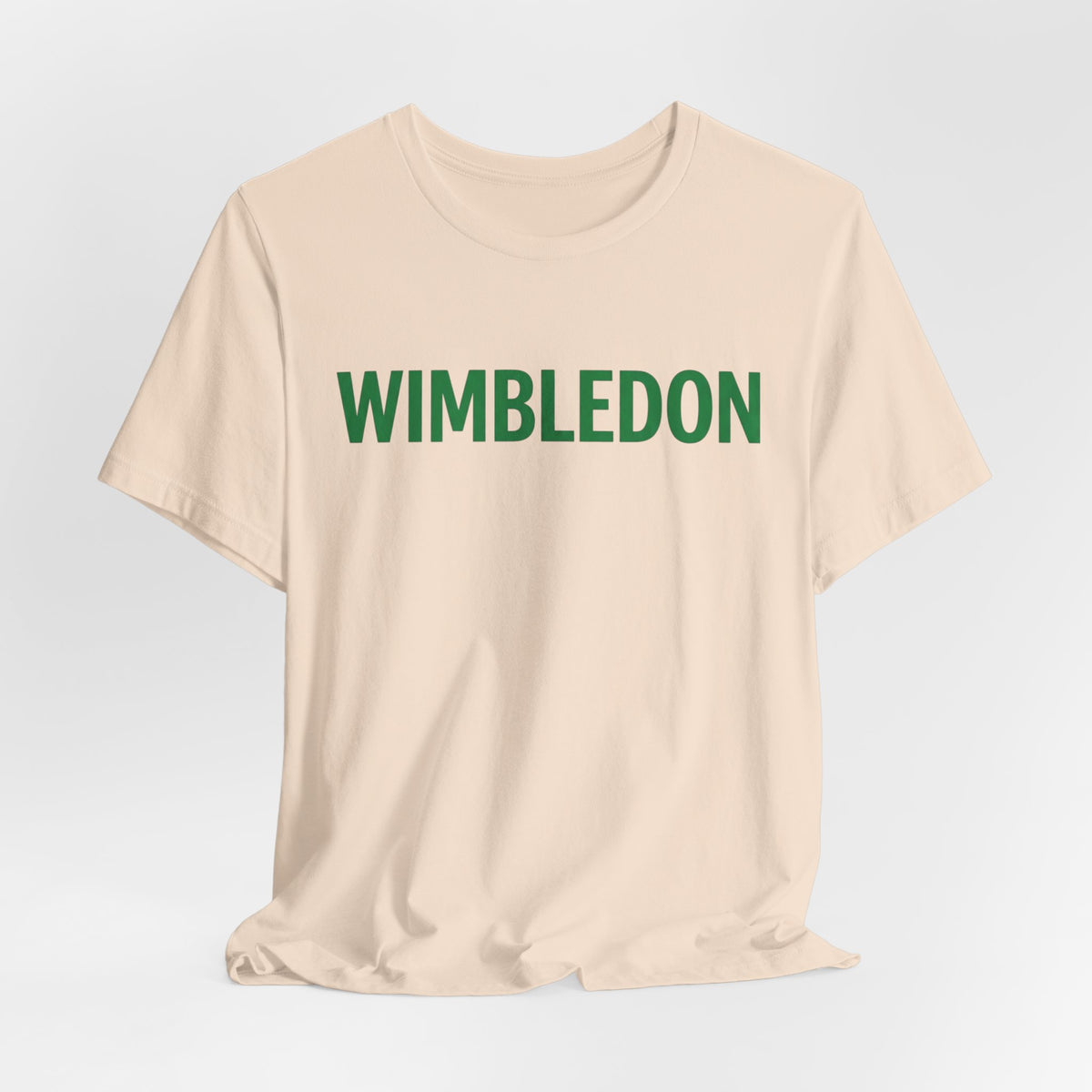 Wimbledon Classic Logo Tee — Green Text Tennis T‑Shirt