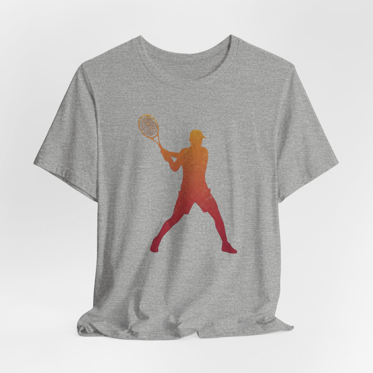 Tennis Player Silhouette Tee — Gradient Racket Sports T‑Shirt