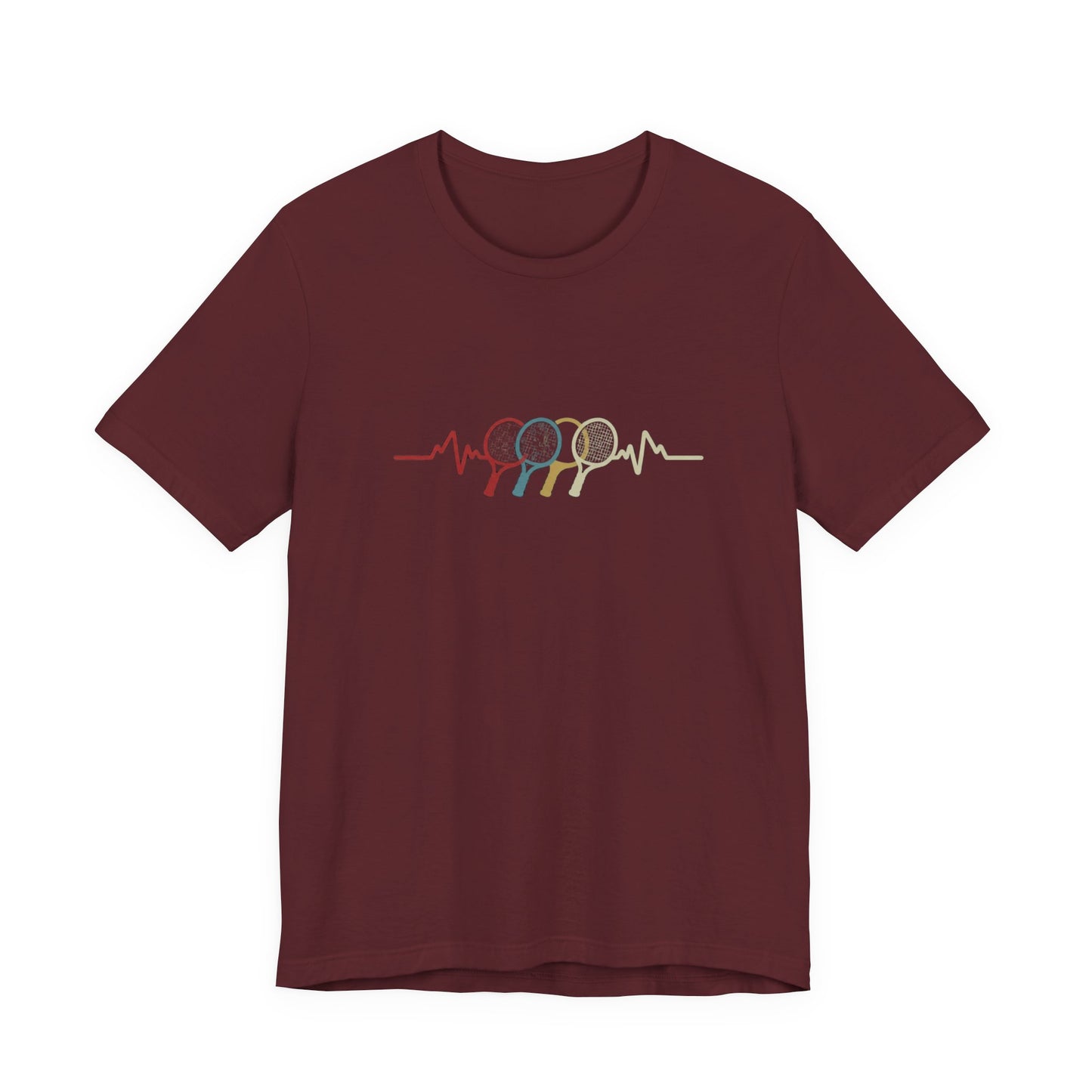 Tennis Heartbeat Tee — Retro Racket Line Art T-Shirt