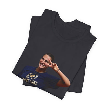 Aryna Sabalenka T-Shirt —Graphic Tee with Smiling Player Photo
