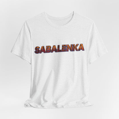 Sabalenka Tennis T‑Shirt — Bold Text Fan Tee
