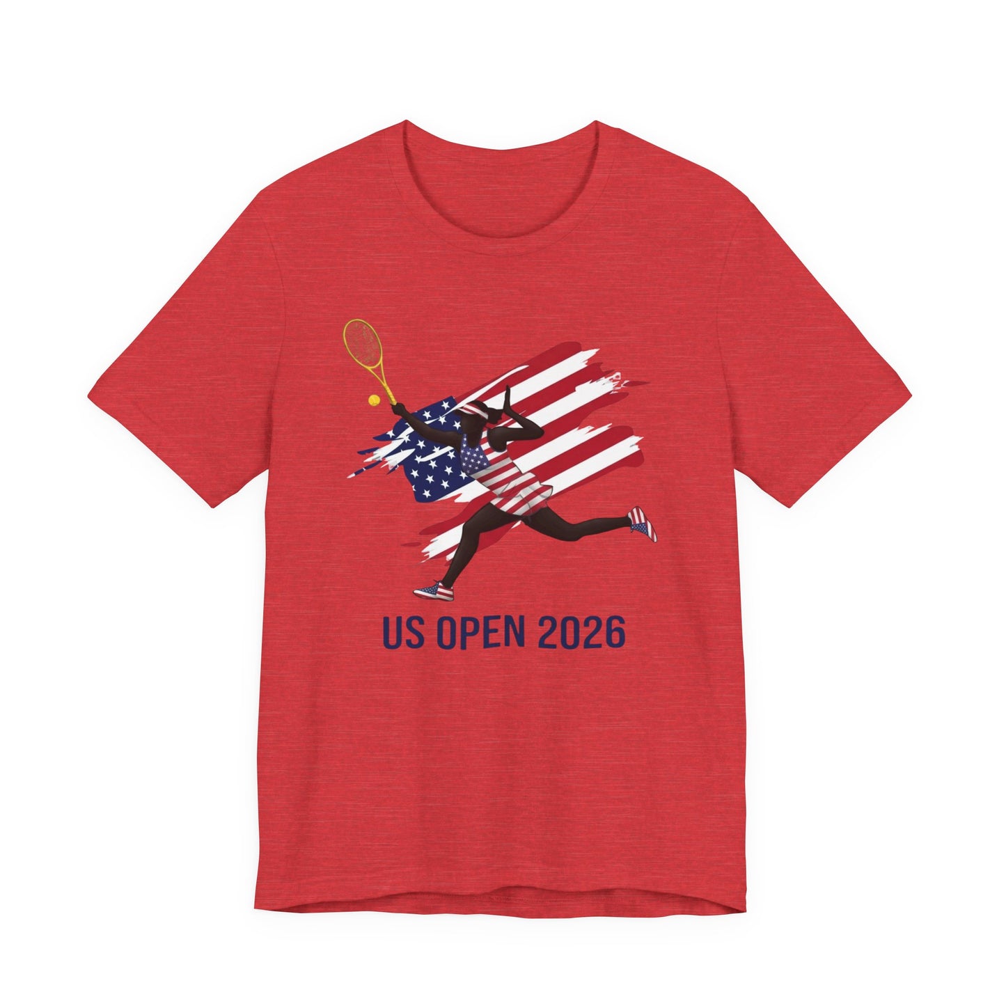 US Open 2026 Tennis T‑Shirt — American Flag Tennis Player Graphic Tee