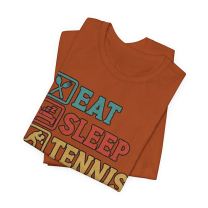 Tennis Tee — "Eat Sleep Tennis Repeat" Vintage Graphic Shirt