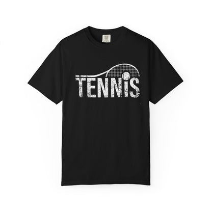 Tennis Vintage Graphic T-Shirt — Distressed Racket & Ball Tee