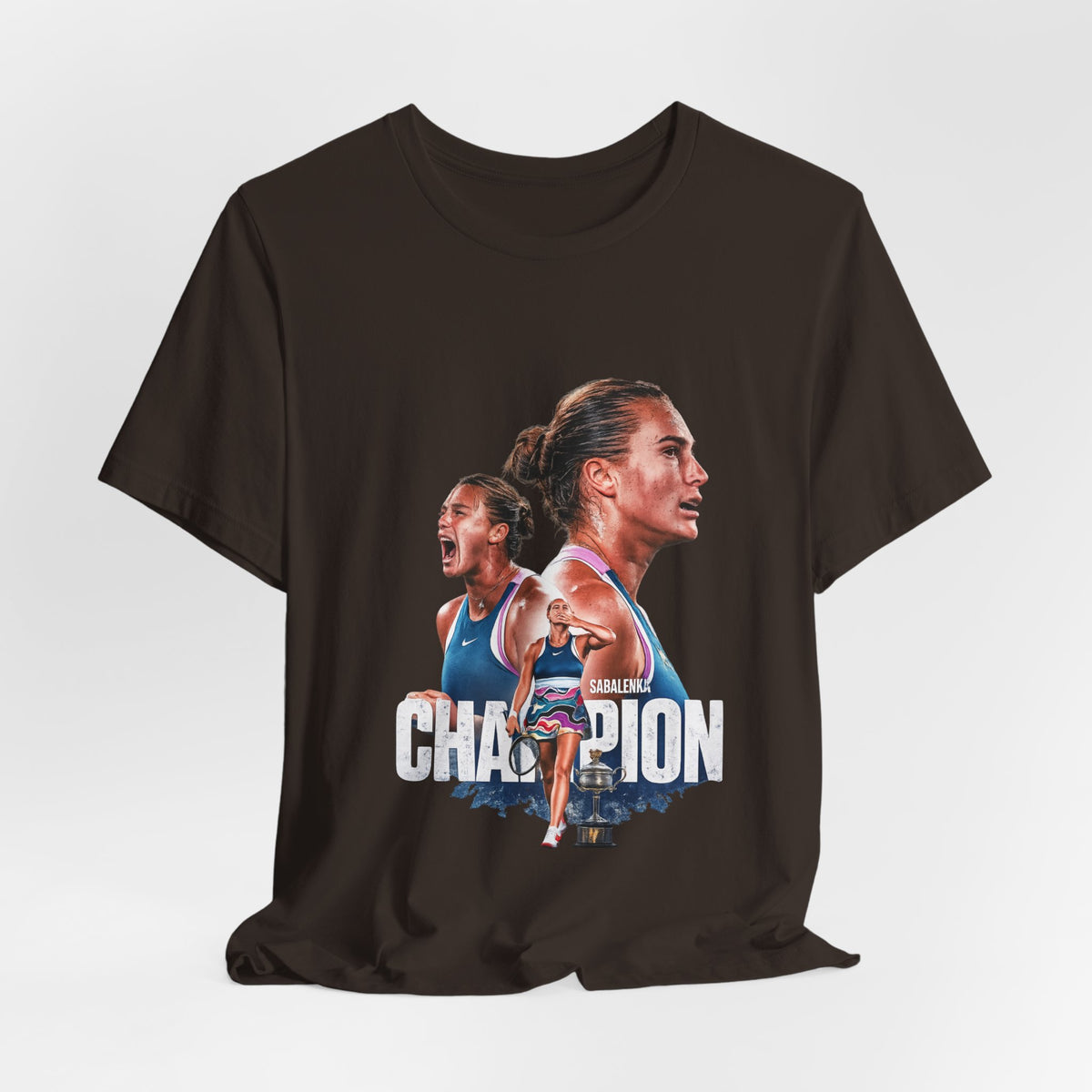 Champion Athlete Sabalenka Graphic Tee — "CHAMPION" Player Portrait T-Shirt