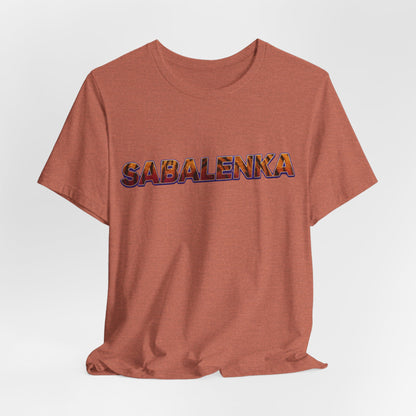Sabalenka Tennis T‑Shirt — Bold Text Fan Tee