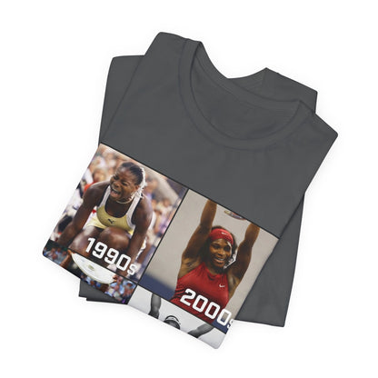 Decades of Champions Serena William’s 1990s–2020s Collage T-shirt