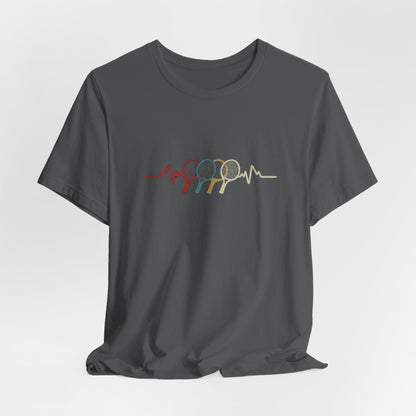 Tennis Heartbeat Tee — Retro Racket Line Art T-Shirt