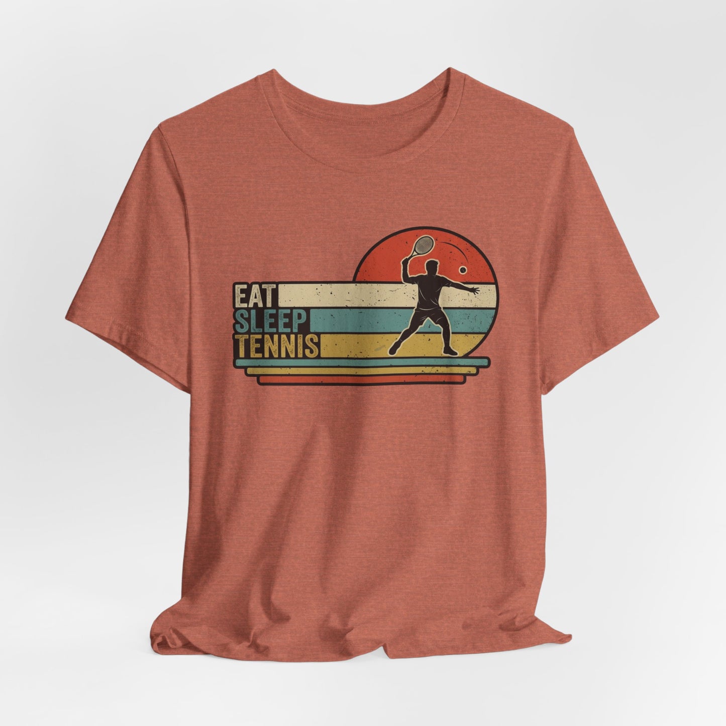 Eat Sleep Tennis Retro Graphic Tee — Vintage Tennis Player T‑Shirt