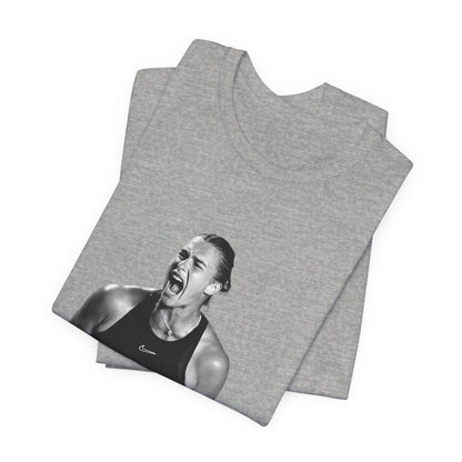 Tennis Player Sabalenka Graphic Tee — Energetic Champion Tennis T‑Shirt