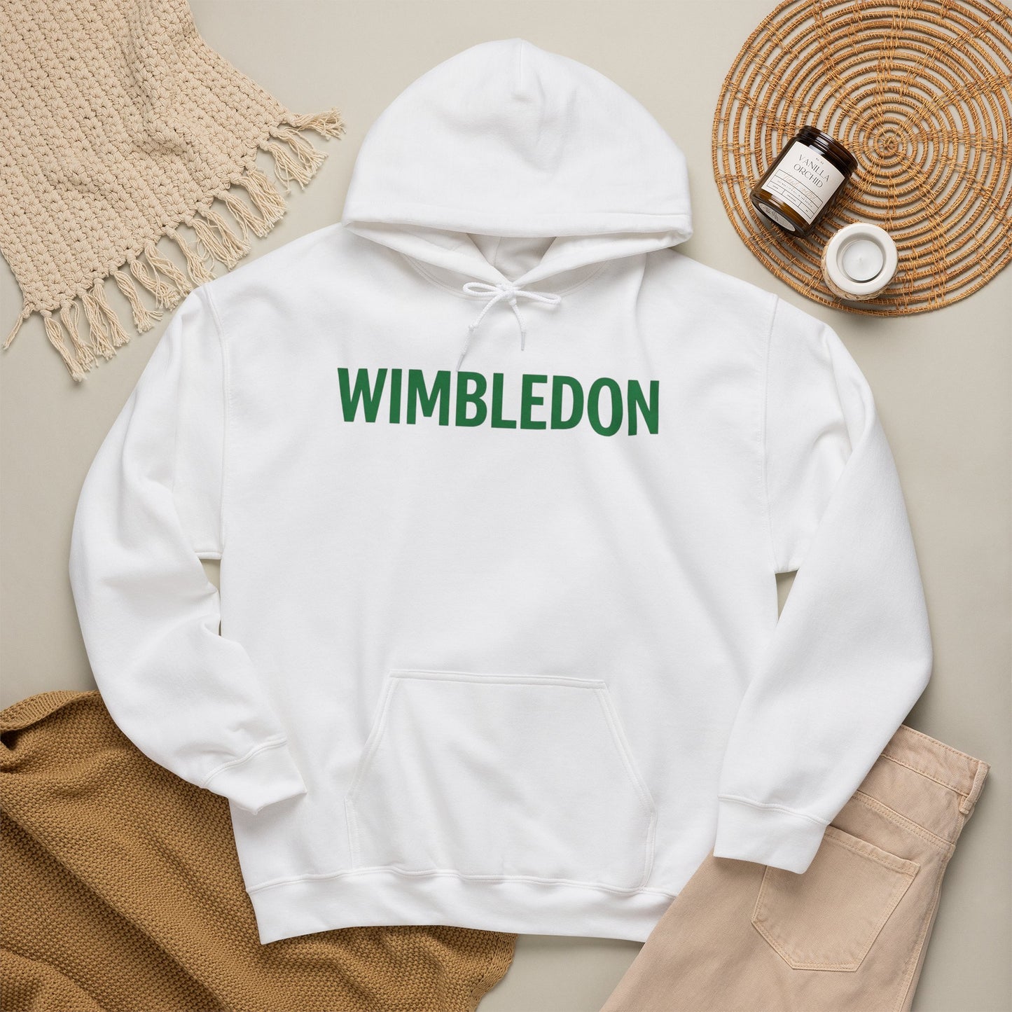 Wimbledon Hoodie — Classic Green Tennis Logo Pullover