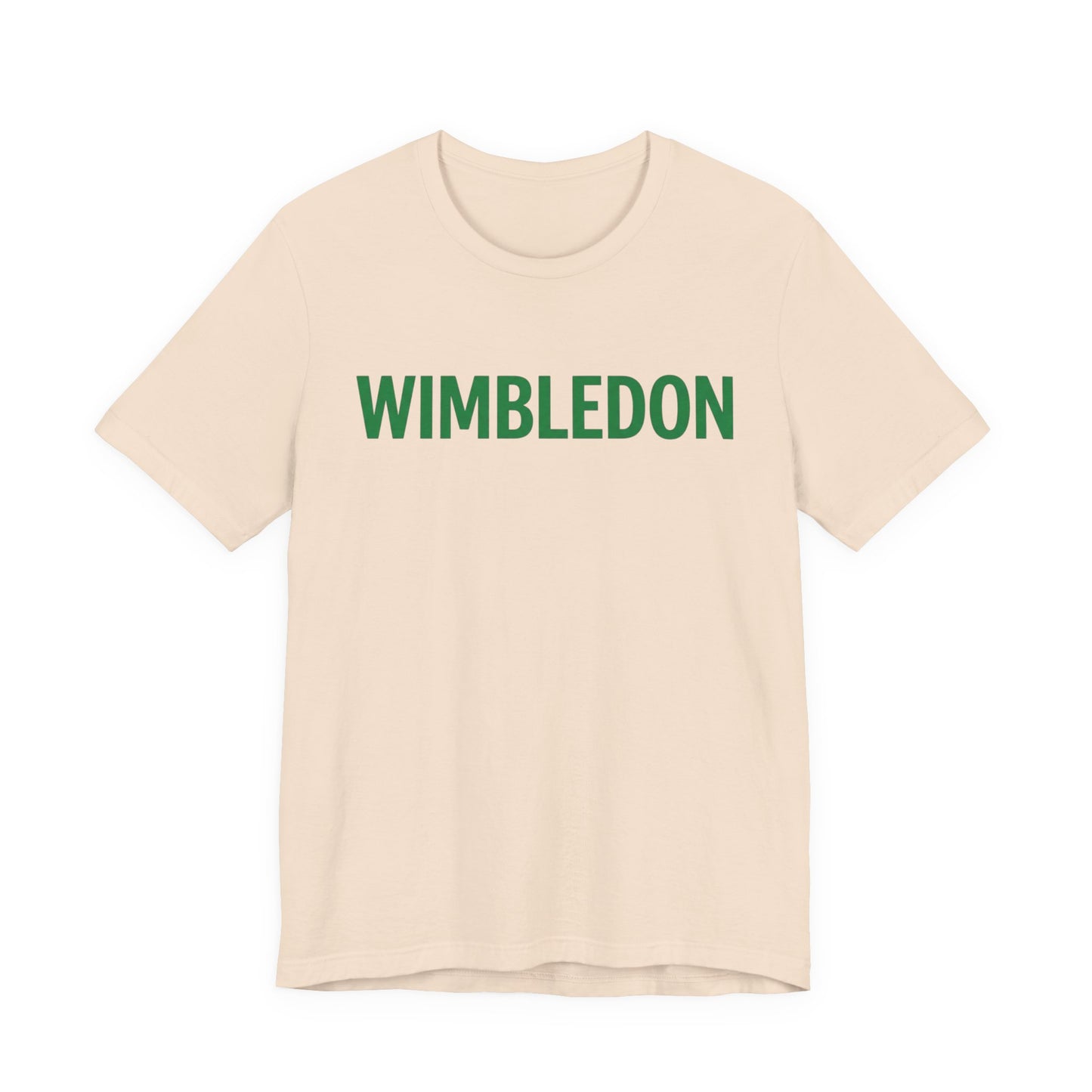 Wimbledon Classic Logo Tee — Green Text Tennis T‑Shirt