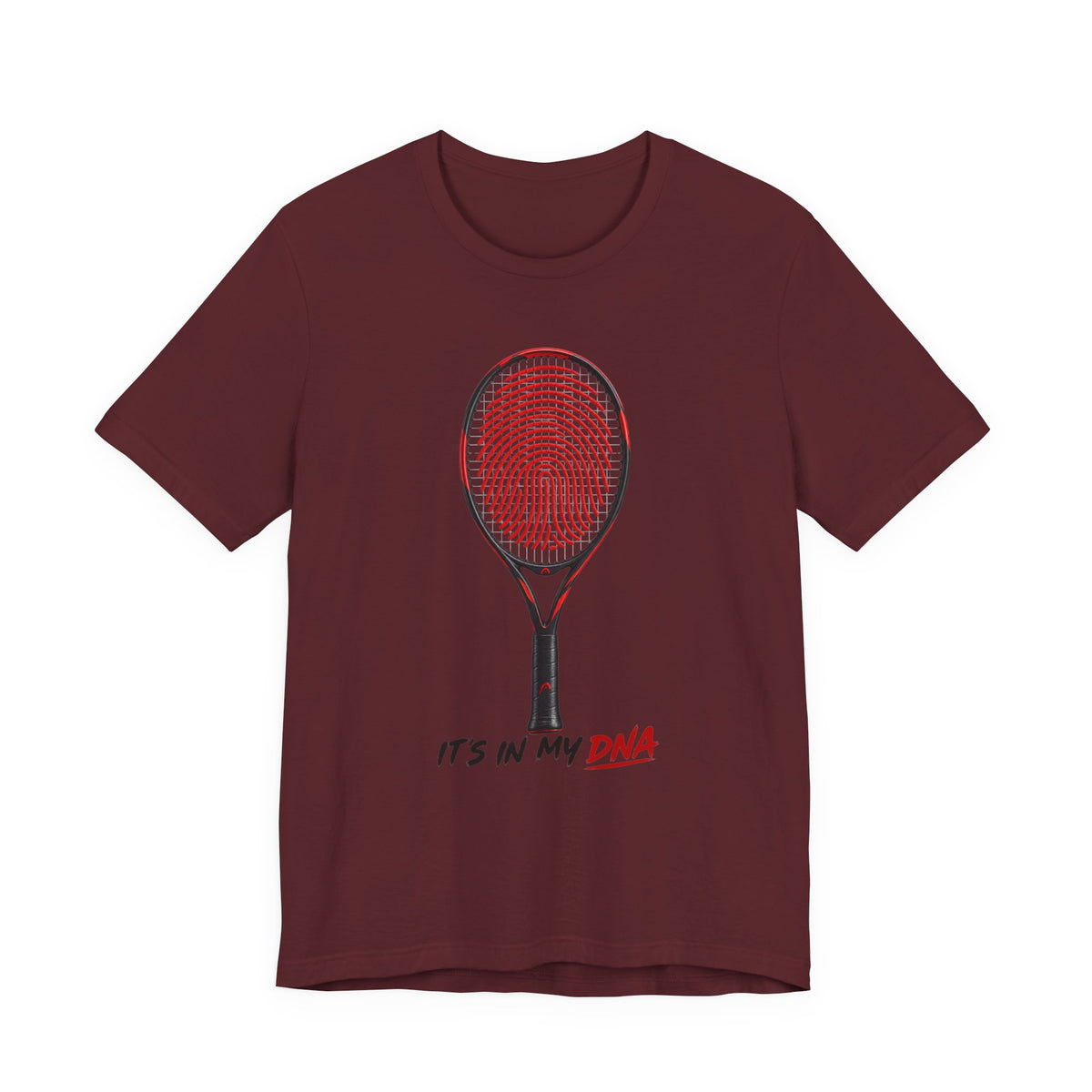 Tennis T‑Shirt — "It's In My DNA" Racket Fingerprint Tee