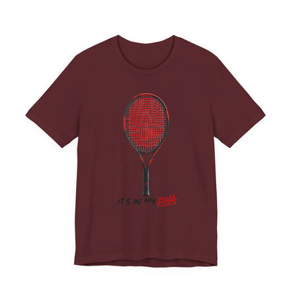 Tennis T‑Shirt — "It's In My DNA" Racket Fingerprint Tee