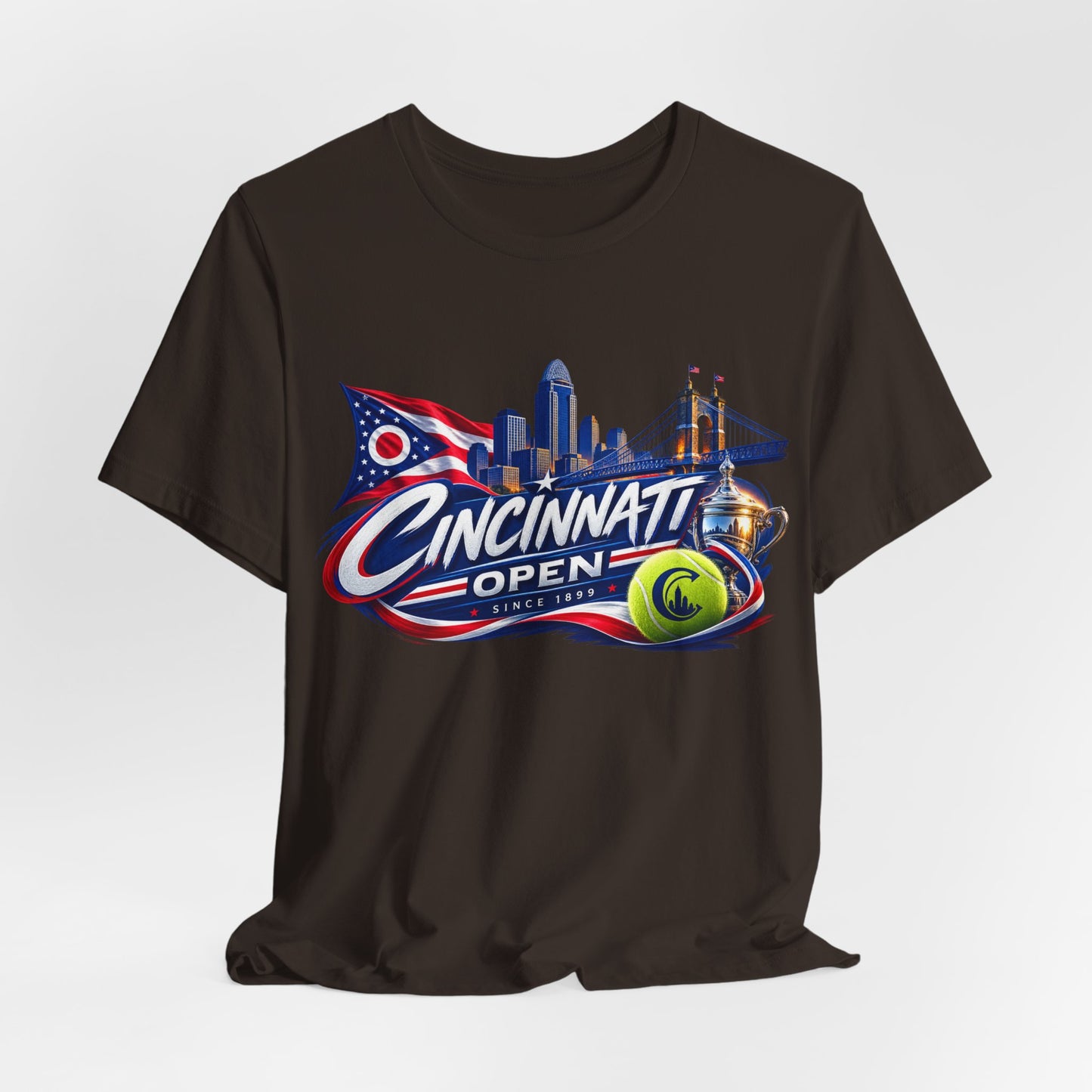 Cincinnati Open Tennis T‑Shirt – City Skyline & Tennis Ball Graphic