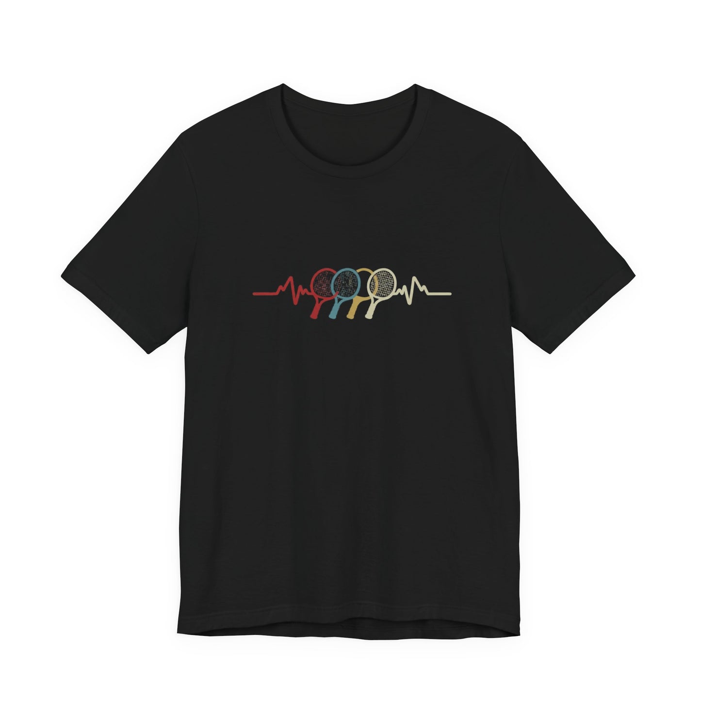 Tennis Heartbeat Tee — Retro Racket Line Art T-Shirt