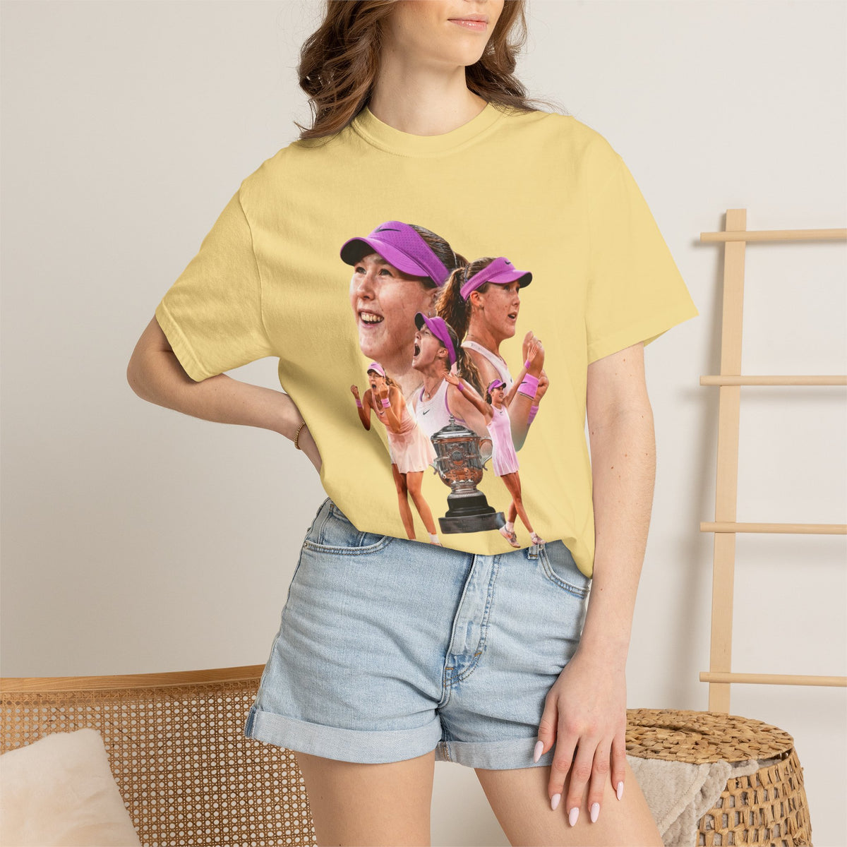 Tennis Graphic T-Shirt — 'Tennis: An Essential Element' Vintage Player Collage