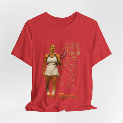Sabalenka The Tigress Graphic Tee — Empowered Woman & Tiger Illustration
