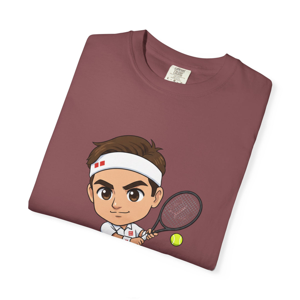 Federer Cartoon Tennis T-Shirt — Retro Athlete Graphic Tee