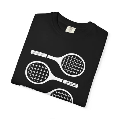 Tennis Rackets Graphic T-Shirt — Vintage-Inspired Garment-Dyed Tee