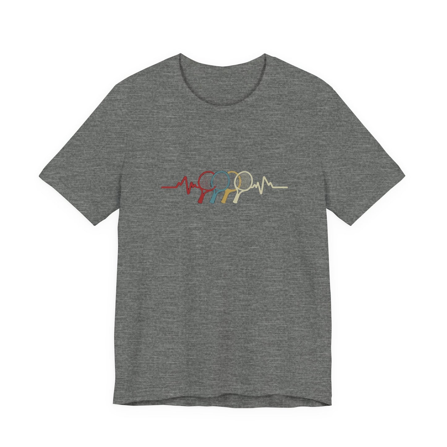 Tennis Heartbeat Tee — Retro Racket Line Art T-Shirt