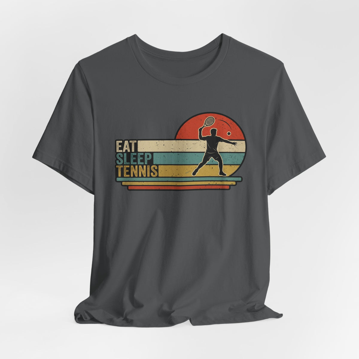 Eat Sleep Tennis Retro Graphic Tee — Vintage Tennis Player T‑Shirt