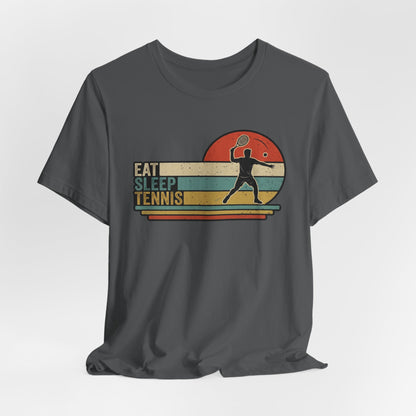 Eat Sleep Tennis Retro Graphic Tee — Vintage Tennis Player T‑Shirt