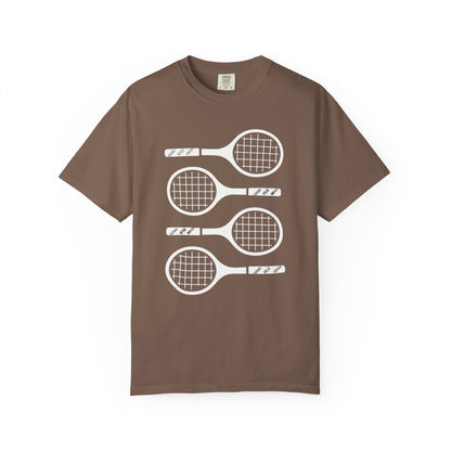 Tennis Rackets Graphic T-Shirt — Vintage-Inspired Garment-Dyed Tee