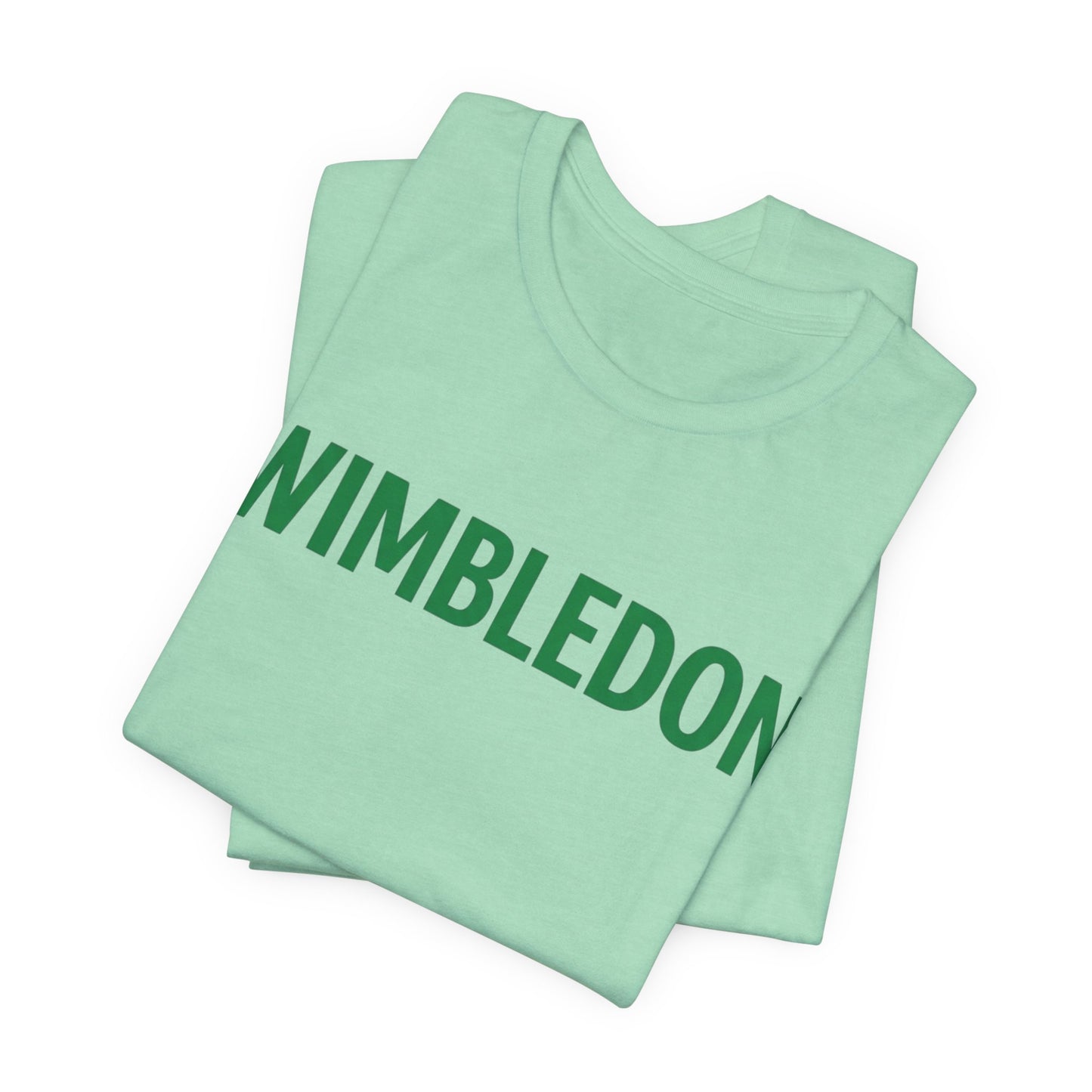 Wimbledon Classic Logo Tee — Green Text Tennis T‑Shirt