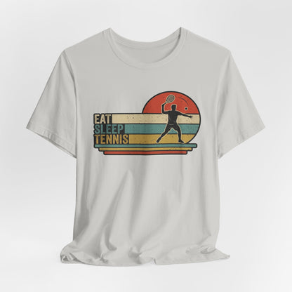 Eat Sleep Tennis Retro Graphic Tee — Vintage Tennis Player T‑Shirt