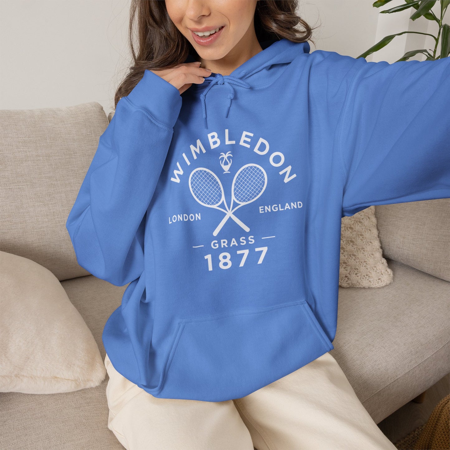 Wimbledon 1877 Tennis Hoodie — Classic Racquets Logo Pullover