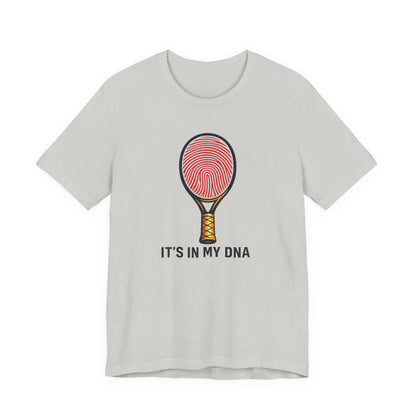 Tennis DNA T‑Shirt — "It's In My DNA" Racket Fingerprint Tee