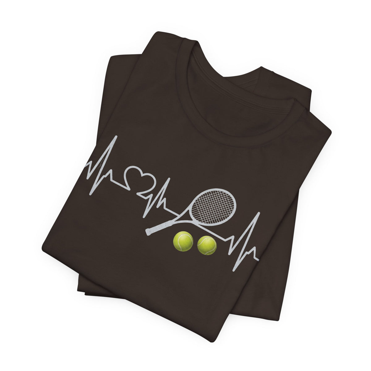 Tennis Heartbeat Tee – Racket & Tennis Ball Graphic Shirt