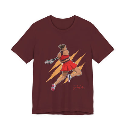 Tennis Player Aryna Sabalenka Graphic Tee — Dynamic Female Athlete Design