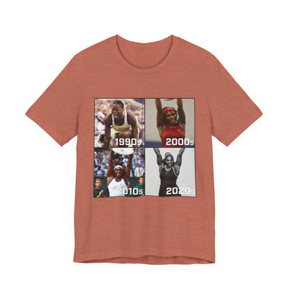 Decades of Champions Serena William’s 1990s–2020s Collage T-shirt