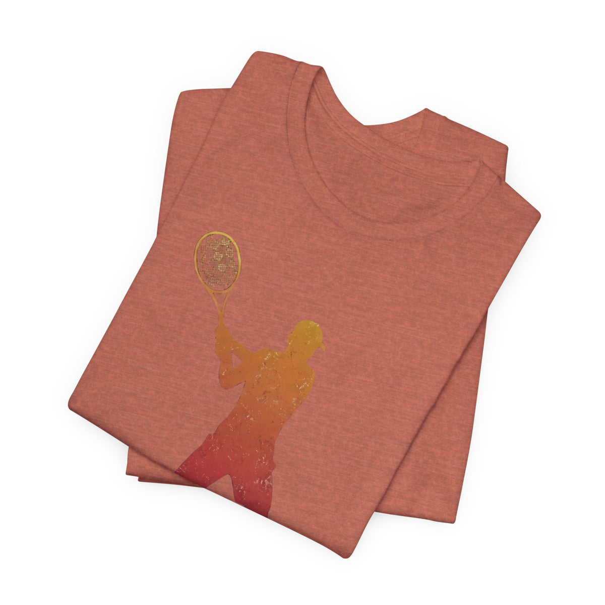 Tennis Player Silhouette Tee — Gradient Racket Sports T‑Shirt