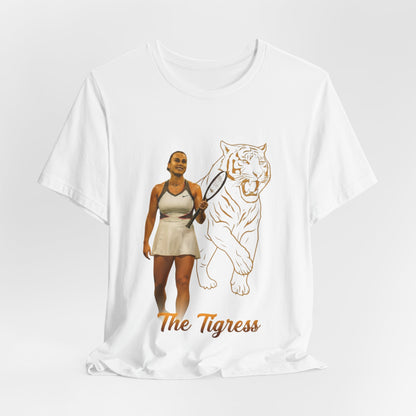 Sabalenka The Tigress Graphic Tee — Empowered Woman & Tiger Illustration