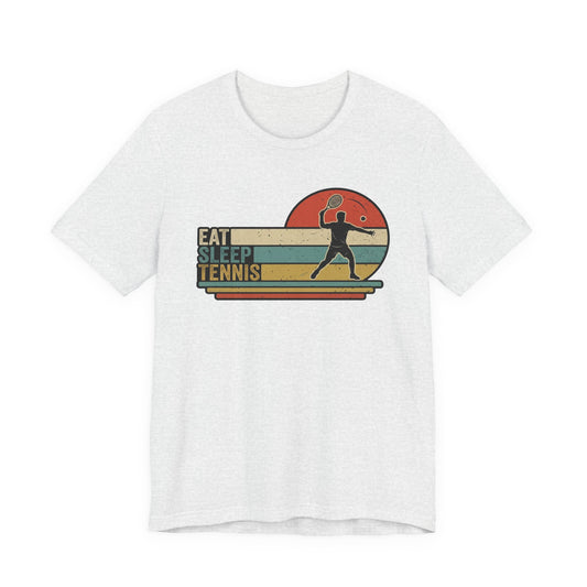 Eat Sleep Tennis Retro Graphic Tee — Vintage Tennis Player T‑Shirt