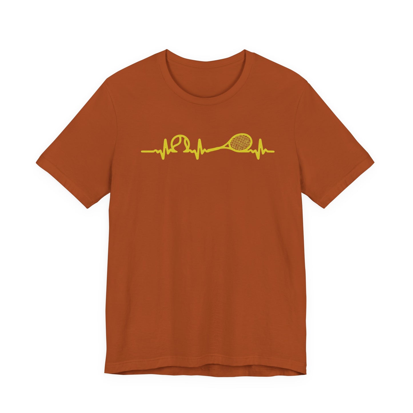Tennis Heartbeat Tee — Minimal Tennis Racket ECG Graphic T-Shirt