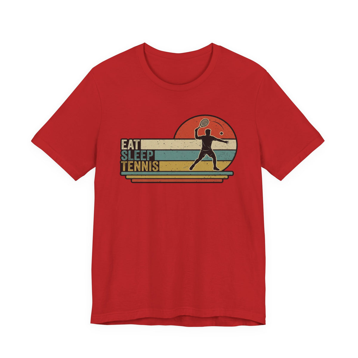 Eat Sleep Tennis Retro Graphic Tee — Vintage Tennis Player T‑Shirt