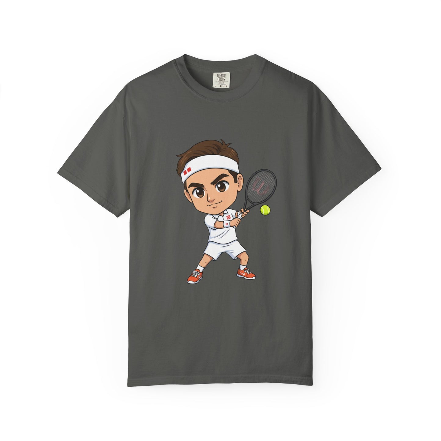 Federer Cartoon Tennis T-Shirt — Retro Athlete Graphic Tee