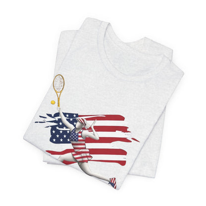 US Open 2026 Tennis Tee — American Flag Tennis Player Graphic T-Shirt