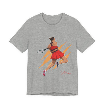 Tennis Player Aryna Sabalenka Graphic Tee — Dynamic Female Athlete Design