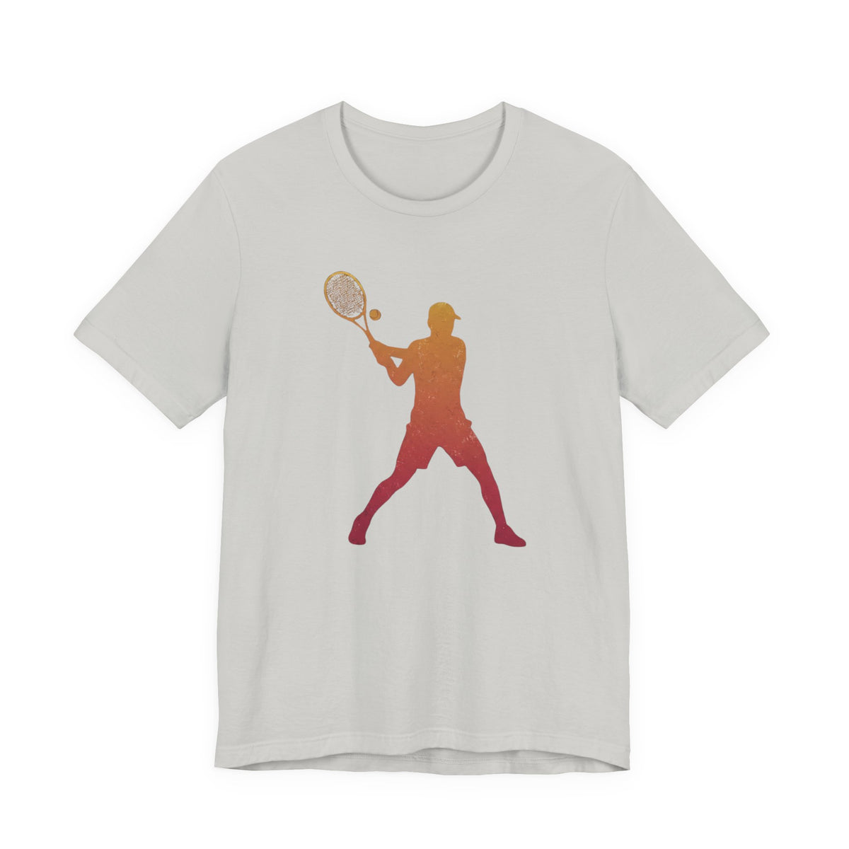 Tennis Player Silhouette Tee — Sunset Racket Graphic Shirt