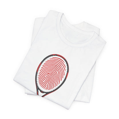 Tennis T‑Shirt — "It's In My DNA" Racket Fingerprint Tee