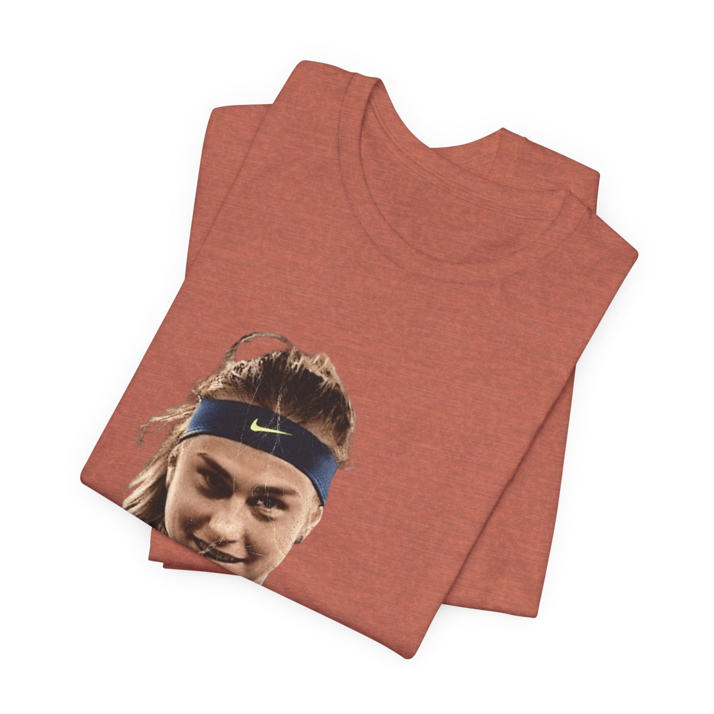 Tennis Player Sabalenka Graphic Tee — Pointing Victory Photo T‑Shirt